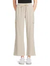 Andrew Marc Women's Commuter Drawstring Sweatpants In Oatmeal
