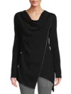 Andrew Marc Women's Cowlneck Top In Black