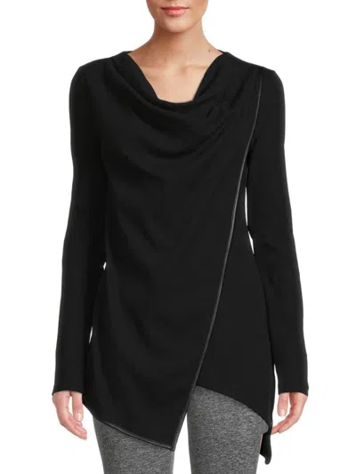 Andrew Marc Women's Cowlneck Top In Black