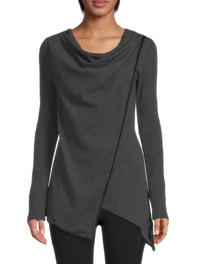 Andrew Marc Women's Cowlneck Top In Gray