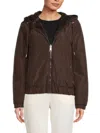 Andrew Marc Dalby Reversible Hooded Jacket In Brown