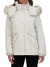 Andrew Marc Women's Daphne Faux Fur Chevron Quilted Down Jacket In Birch