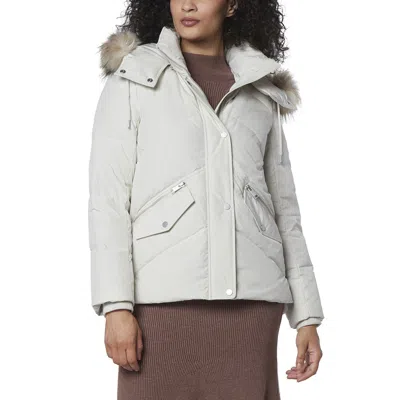 Andrew Marc Women's Daphne Quilted Soft Matte Shell With Mixed Quilted Down Puffer In Gray