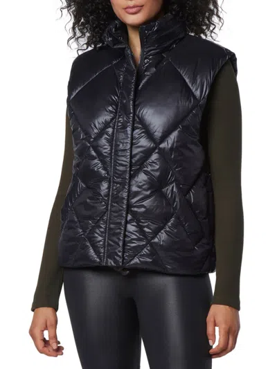 Andrew Marc Women's Diamond Quilted Puffer Vest In Black