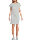 Andrew Marc Women's Drawstring Cotton-blend Minidress In Gray