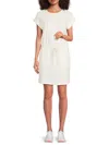 Andrew Marc Women's Drawstring Cotton-blend Minidress In White