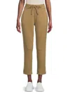 Andrew Marc Women's Drawstring Cropped Pants In Mushroom