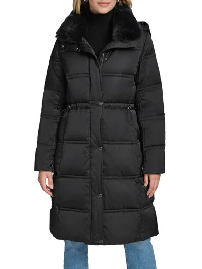 Andrew Marc Women's Emery Faux Rabbit Fur Down Parka In Black