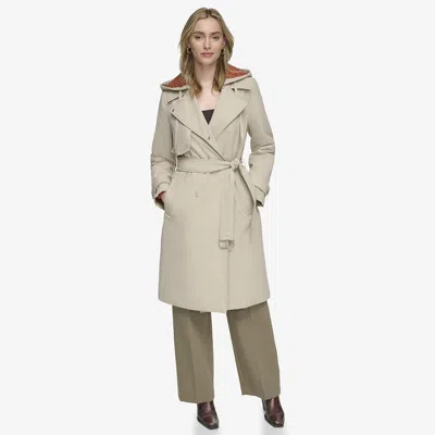 Andrew Marc Women's Evesham Mixed Media Insulated Trench Coat