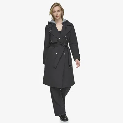 Andrew Marc Women's Evesham Mixed Media Insulated Trench Coat