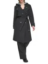 Andrew Marc Water Resistant Belted Trench Coat In Black