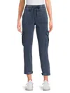 Andrew Marc Women's Faded Cargo Jeans In Navy
