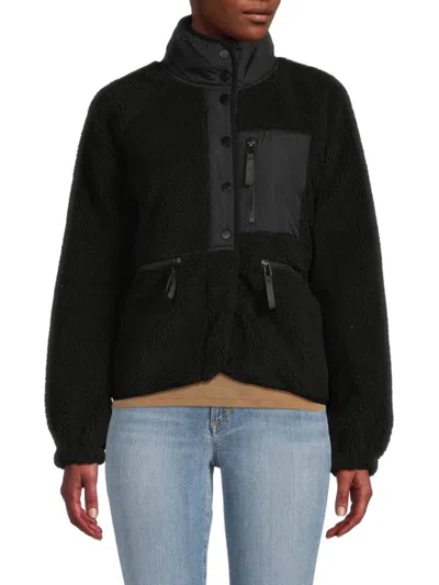 Andrew Marc Women's Faux Fur Anorak Jacket In Black