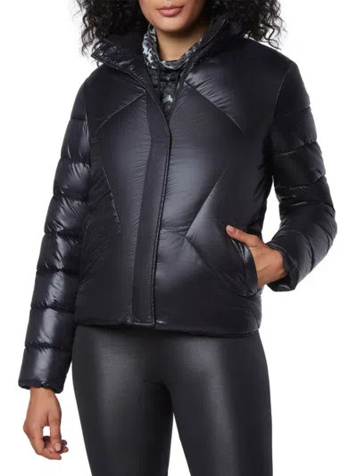 Andrew Marc Women's Faux Fur Puffer Jacket In Black