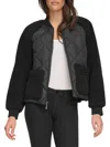 Andrew Marc Women's Faux Shearling Bomber Jacket In Black