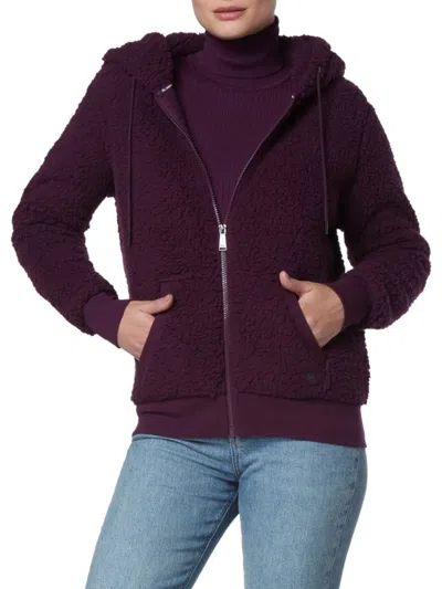 Andrew Marc Women's Faux Shearling Hoodie In Purple