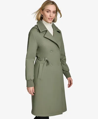 Andrew Marc Women's Finley Rain Shell Hooded Trench In Green