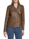 Andrew Marc Women's Frankie Moto Leather Jacket In Brown