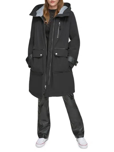 Andrew Marc Women's Gemas Hooded Parka In Black