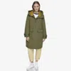 Andrew Marc Women's Gemas Lightweight Parka With Matte Shell And Faux Leather Details