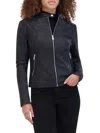 Andrew Marc Women's Glenbrook Leather Racer Jacket In Black