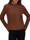 Andrew Marc Women's Glenbrook Leather Racer Jacket In Whiskey