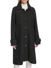 Andrew Marc Women's Jupiter Wool Blend Balmaccan Coat In Black