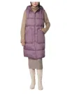 Andrew Marc Women's Kerr Long Quilted Puffer Vest In Purple