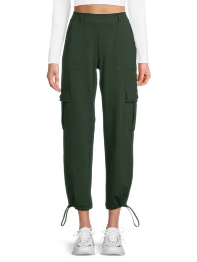 Andrew Marc Women's Knit Twill Cropped Cargo Pants In Onyx