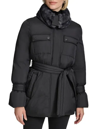 Andrew Marc Laken Coat In Black