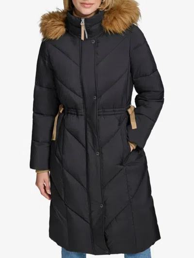 Andrew Marc Women's Lennox Faux Fur Hooded Puffer Parka In Black