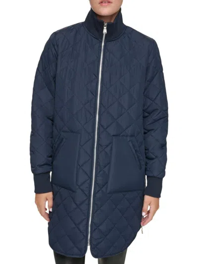 Andrew Marc Women's Longline Quilted Jacket In Ink