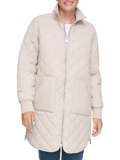 Andrew Marc Women's Longline Quilted Jacket In Twine