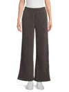 Andrew Marc Women's Luxe Ribbed Wide-leg Pants In Gray