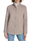 Andrew Marc Piper Wool-blend Coat In Walnut