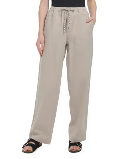 Andrew Marc Women's Poplin Drawstring Pants In Dove