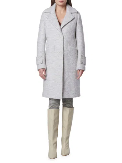Andrew Marc Women's Regine Pressed Bouclé Wool Coat In Ivory