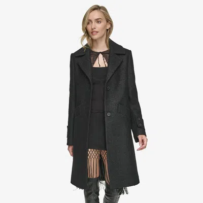 Andrew Marc Women's Regine Soft Wool Boucle Coat In Black