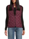 Andrew Marc Women's Reversible Quilted Vest In Red