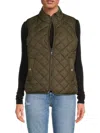Andrew Marc Women's Reversible Quilted Vest In Green