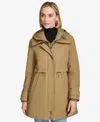 Andrew Marc Ryder Hooded Bib Inset Parka In Brown