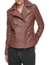 Andrew Marc Women's Salla Lamb Leather Moto Jacket In Fig