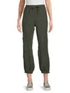 Andrew Marc Women's Solid Cropped Joggers In Green