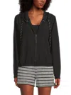 Andrew Marc Women's Solid Hooded Jacket In Black