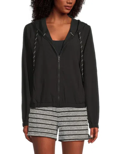 Andrew Marc Women's Solid Hooded Jacket In Black