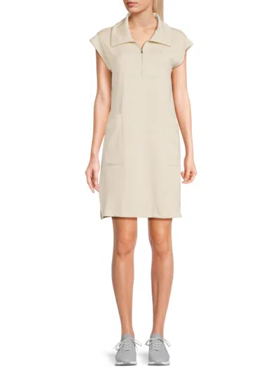 Andrew Marc Women's Solid Polo Minidress In Oatmeal