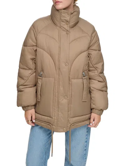 Andrew Marc Women's Strehla Oversized Puffer Jacket In Mushroom