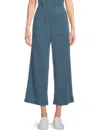 Andrew Marc Women's Striped Cropped Wide-leg Pants In Green