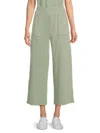 Andrew Marc Women's Striped Cropped Wide-leg Pants In Green