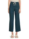 Andrew Marc Women's Tie Waist Linen-blend Wide-leg Pants In Blue